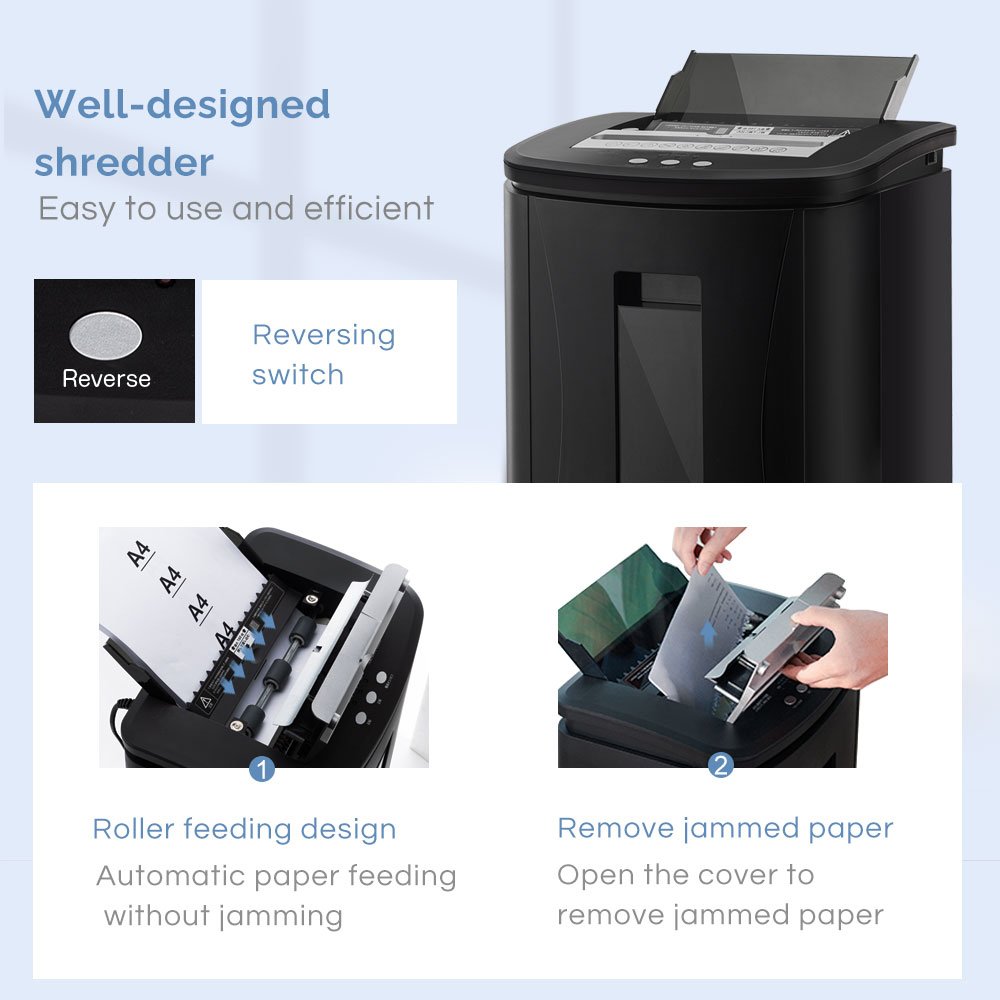 10 Sheets Micro Cut Shredders Machine for Home Office Use Heavy Duty Paper Shredder Auto feed office equipment 25L P5 3*15mm