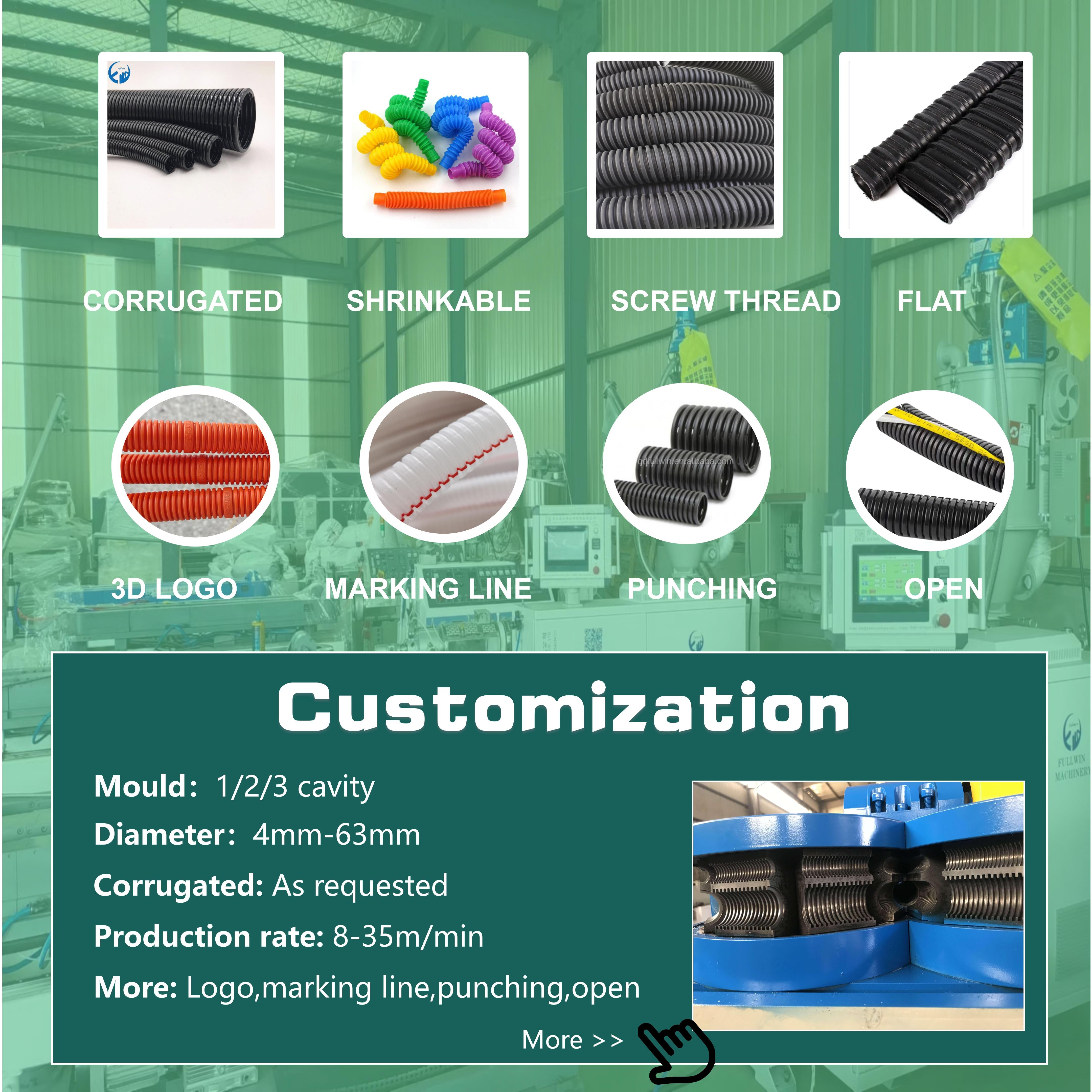 Automatic Single Twin Screw Construction Hose Plastic Making Machine PVC PE PP EVA PR Corrugated Flexible Pipe Plastic Extruders