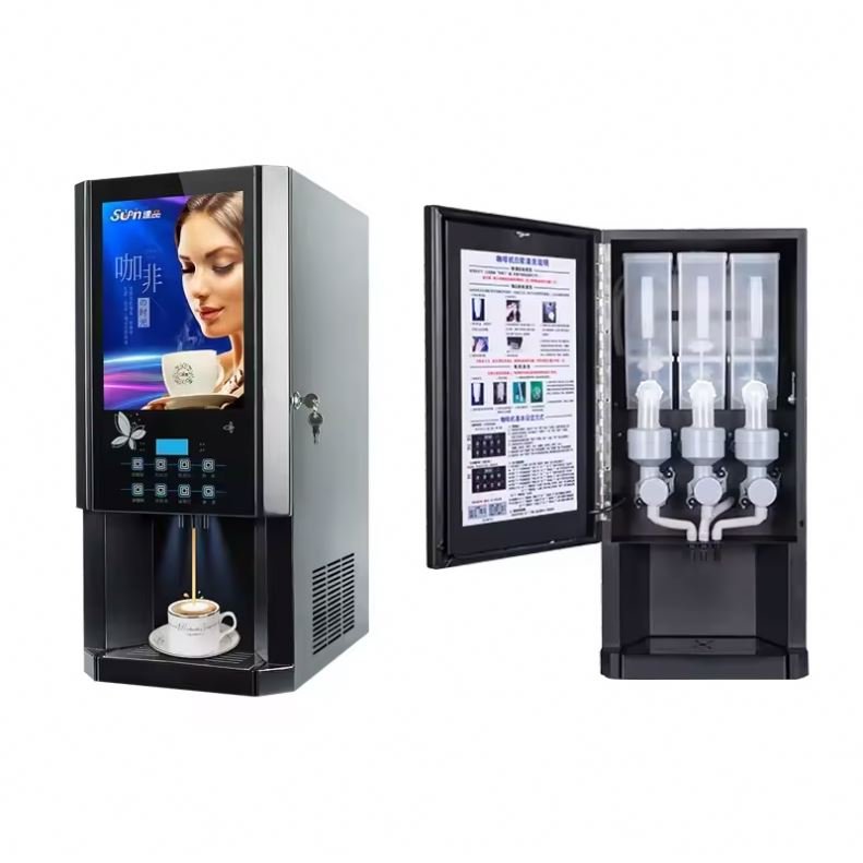Fully Automatic Outdoor Street Bean to Cup Commercial Hot Coffee Vending Machine New Condition Used in Restaurants Table Top Use