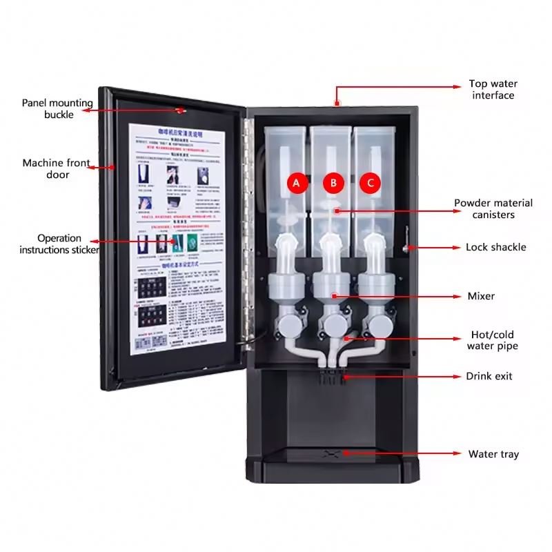 Fully Automatic Outdoor Street Bean to Cup Commercial Hot Coffee Vending Machine New Condition Used in Restaurants Table Top Use