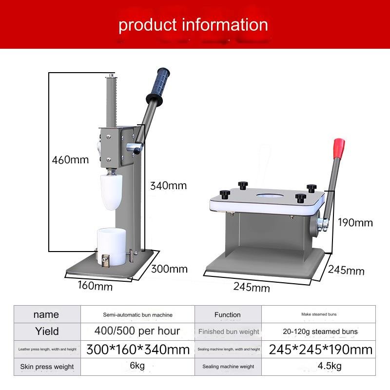 Semi-automatic Steamed Stuffed Bun 400~500 Pieces/hour Baozi Making Machine with Mold Wooden Case 1 Piece 15 Provided Gear SDCX