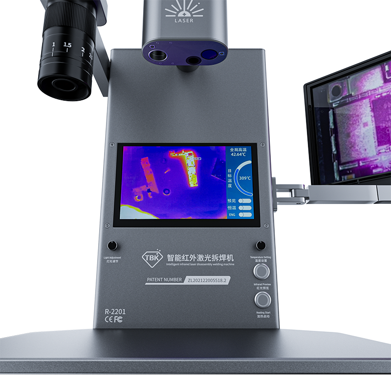 TBK R2201 laser disassembly welding machine with 4K microscope thermal imaging diagnosis used for phone motherboard chip repair