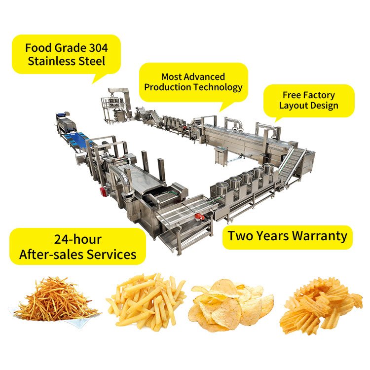 Fully Automatic Potato Chips Production Line Factory Potato Chips Making Machine Potato Crisp Making Machine