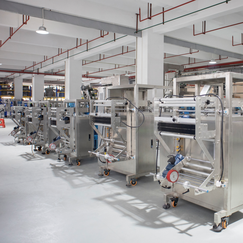 Semi-auto Chain Bucket Biscuits Meatball Dumplings Fruit Chips Puffy Grain Frozen Food Filling Sealing Packing Packaging Machine