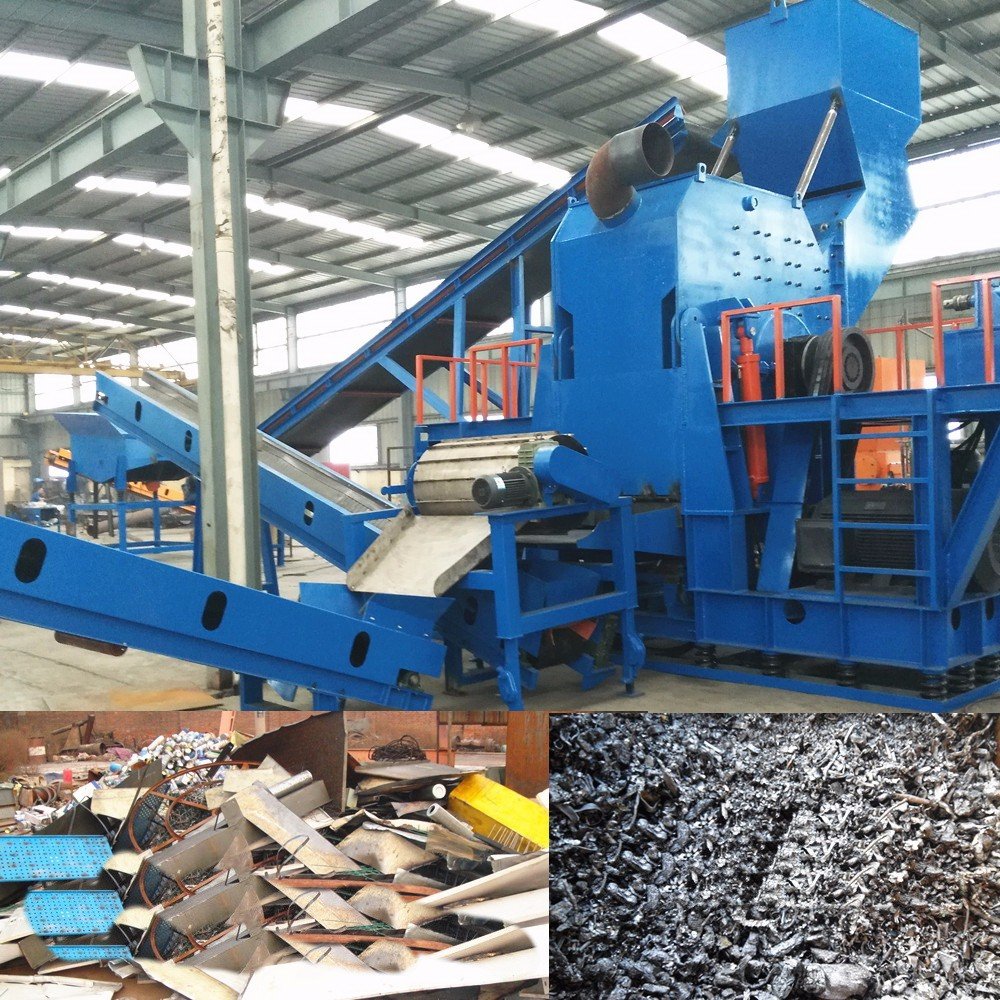 Waste Metal Engine Motor Recycling Machine / Tinplate Iron Sheet Shredder