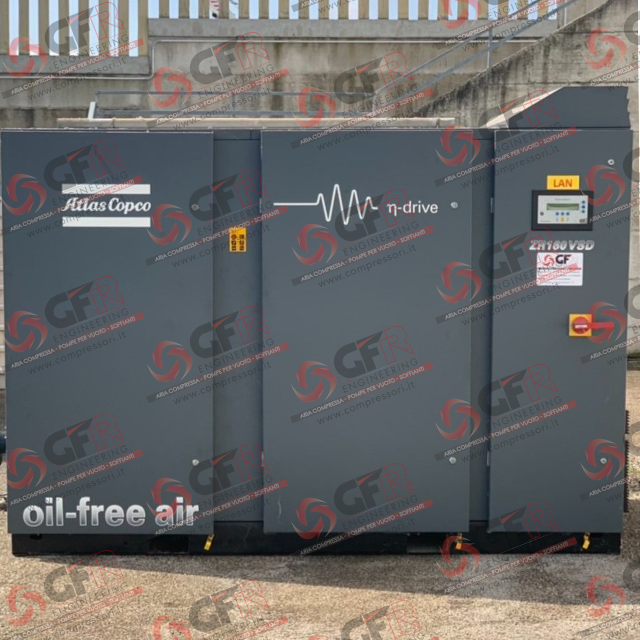 GFR Belgium For Atlas Copco Brand Oil-Free ZR 160 VSD Industrial Screw Air Compressor Outstanding Low Pressure Machine