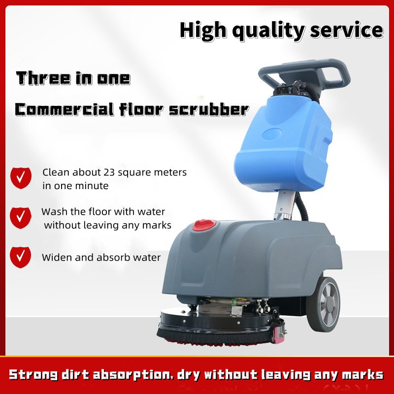 Hand Pushed Walk Behind Scrubber Small Electric School Airport Floor Scrubber Floor Washing Machine