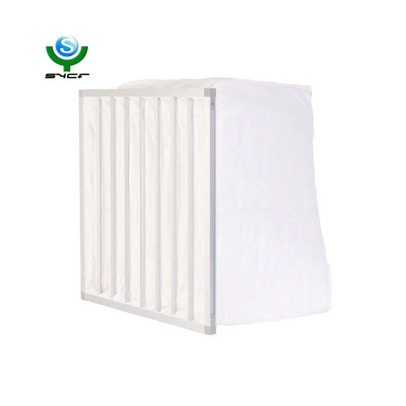 HOT Sales Synthetic Fiber Pocket Filter F5 F6 F7 F8 F9 efficiency Pocket Filter Air Conditioning Bag Filter for HVAC System