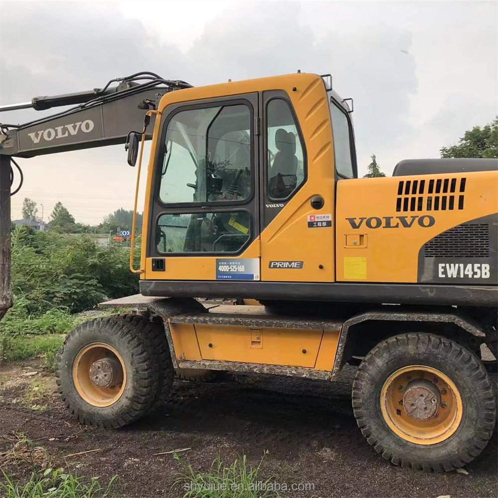 Construction Machinery Wheel Excavadora EW145B good condition Used VOLVO EW145B Wheel Excavator for sale