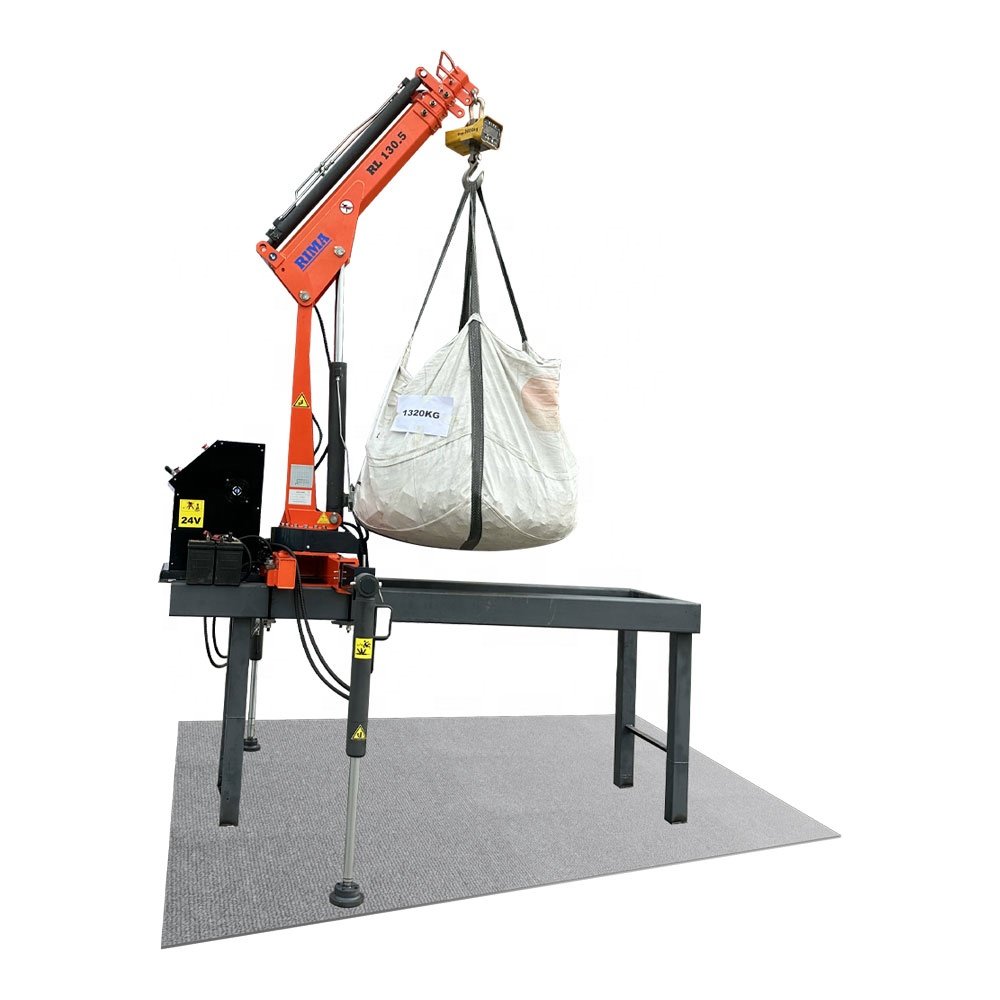 Rima Mini 1.3ton lift crane truck construction machine pick up mini truck crane for sale