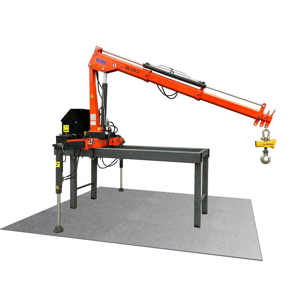 Rima Mini 1.3ton lift crane truck construction machine pick up mini truck crane for sale