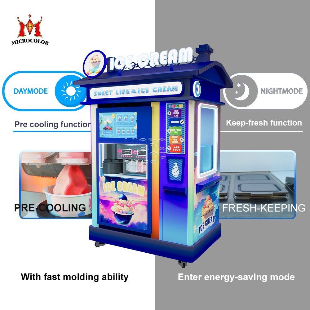 Self Service Touch Screen Smart 24 Hours Ice Cream Maker Machine Automatic Soft Ice Creme Machine Ice Cream Vending machine