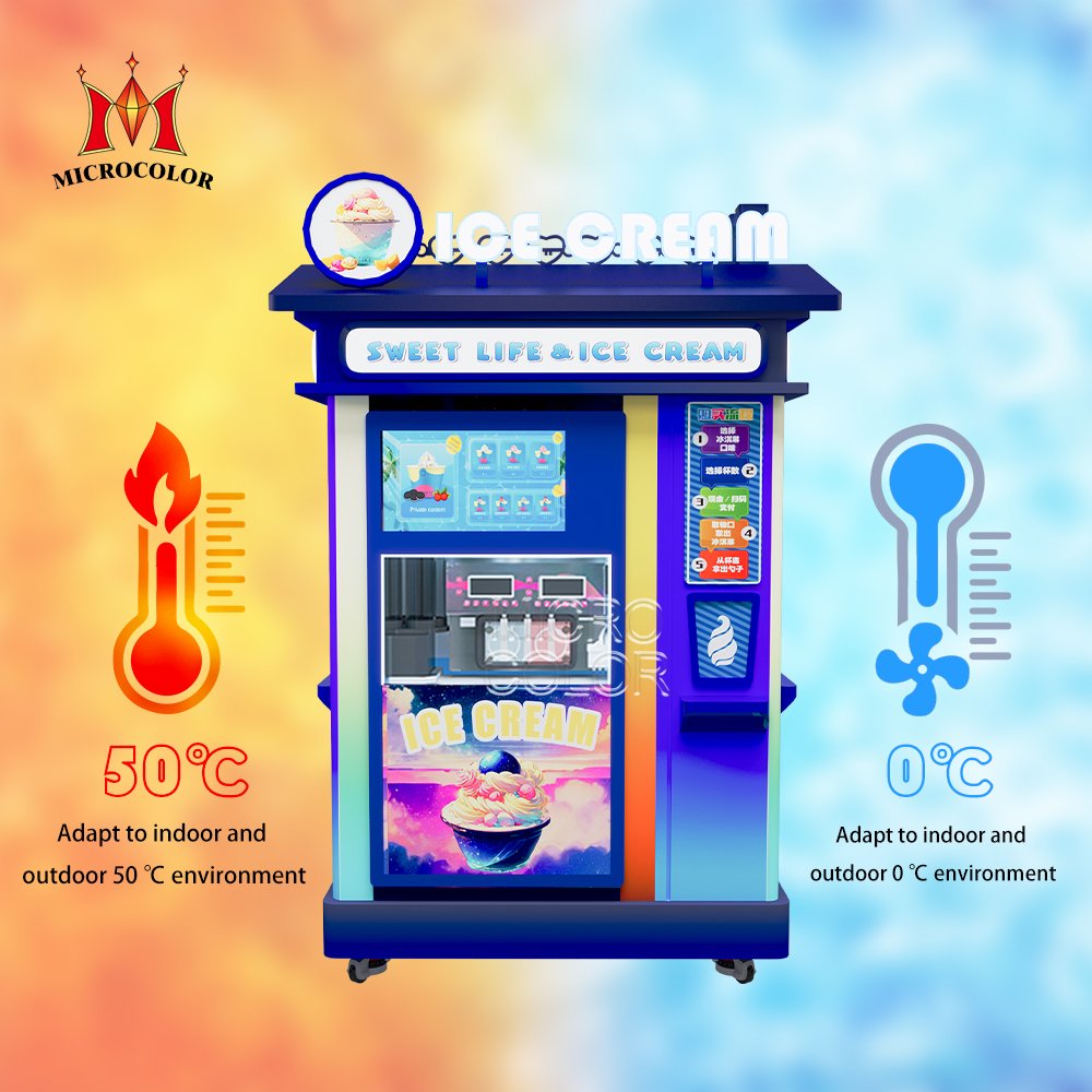 Self Service Touch Screen Smart 24 Hours Ice Cream Maker Machine Automatic Soft Ice Creme Machine Ice Cream Vending machine