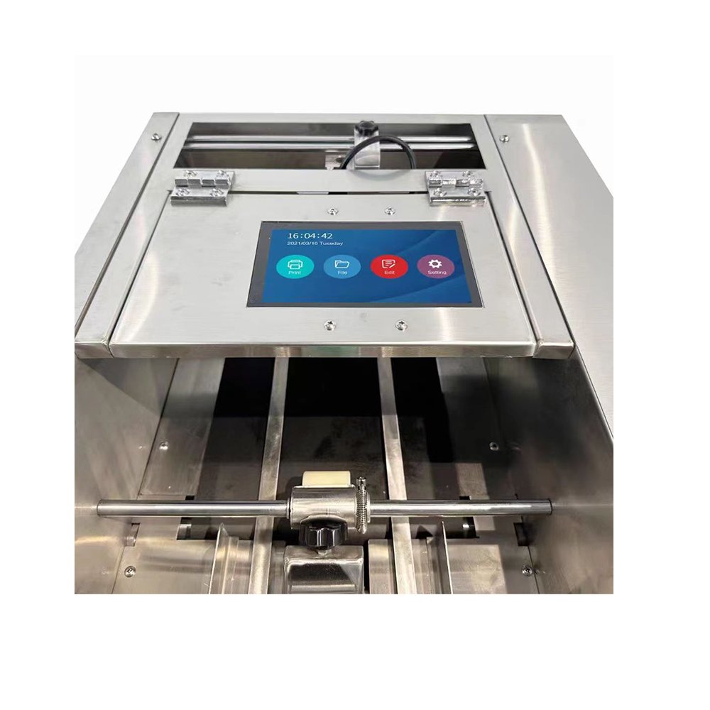 Automatic friction expiry date coding conveyor feeder machine with inkjet printer