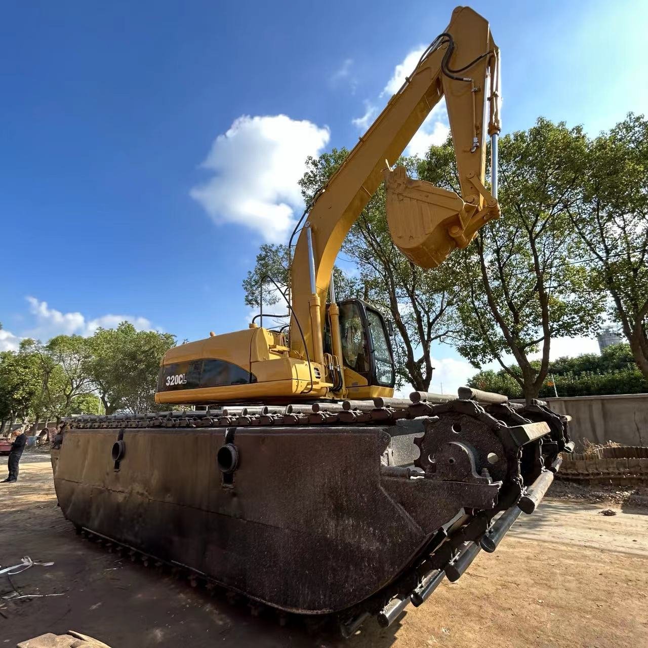 Long Arm Reach Used Cat 320cl Hydraulic Excavator Floating Excavator Amphibious Excavator For Sale