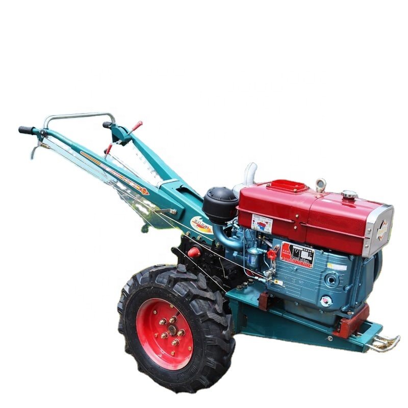 2024 good quality Mini 12 hp 18hp 15hp 20hp hand walking agricultural two wheel plough tractor