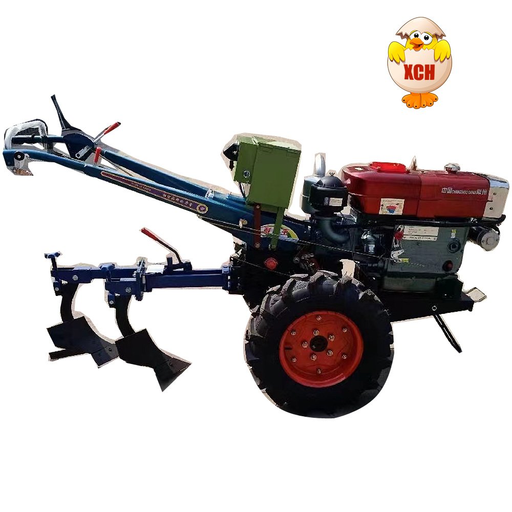 2024 good quality Mini 12 hp 18hp 15hp 20hp hand walking agricultural two wheel plough tractor