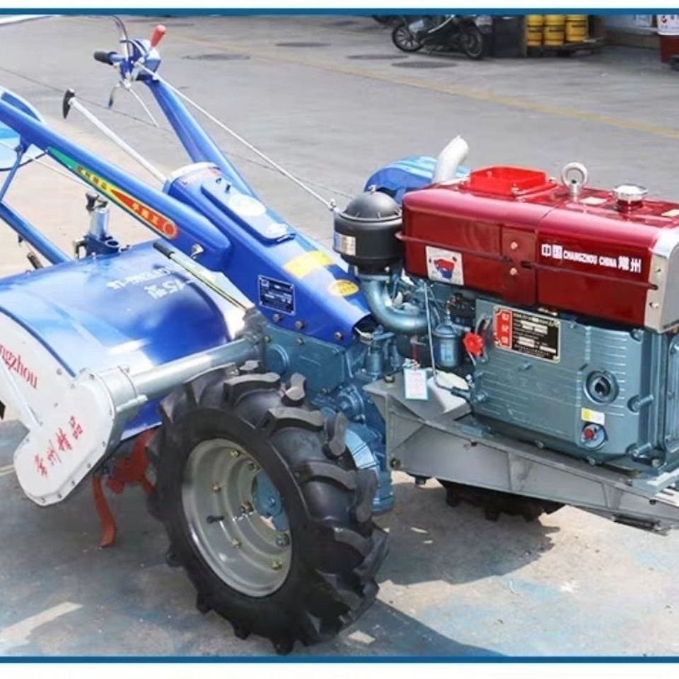 2024 good quality Mini 12 hp 18hp 15hp 20hp hand walking agricultural two wheel plough tractor