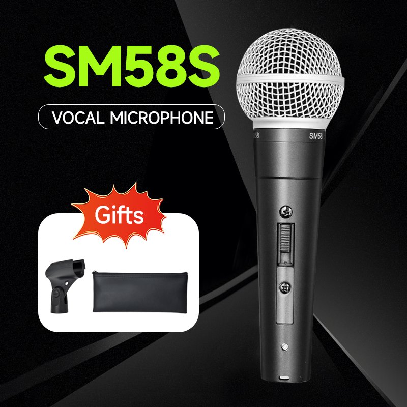 SM58S Karaoke Wired Microfone Cardioid Vocal Mic Dynamic Microphone Guangdong Singing Machine Microphone Smm107 Microfono Sm 58