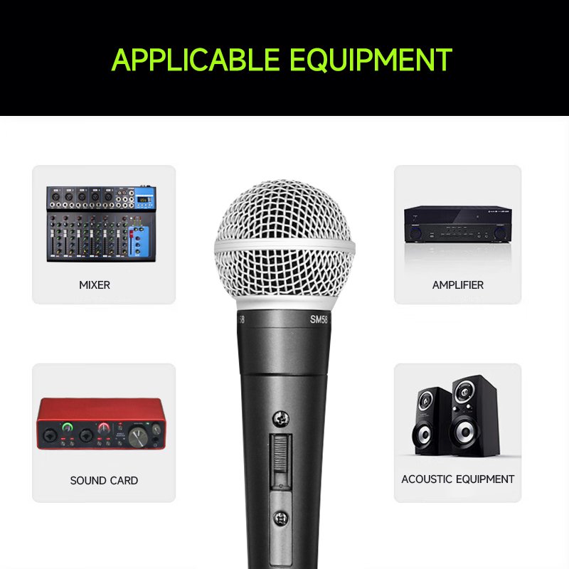 SM58S Karaoke Wired Microfone Cardioid Vocal Mic Dynamic Microphone Guangdong Singing Machine Microphone Smm107 Microfono Sm 58