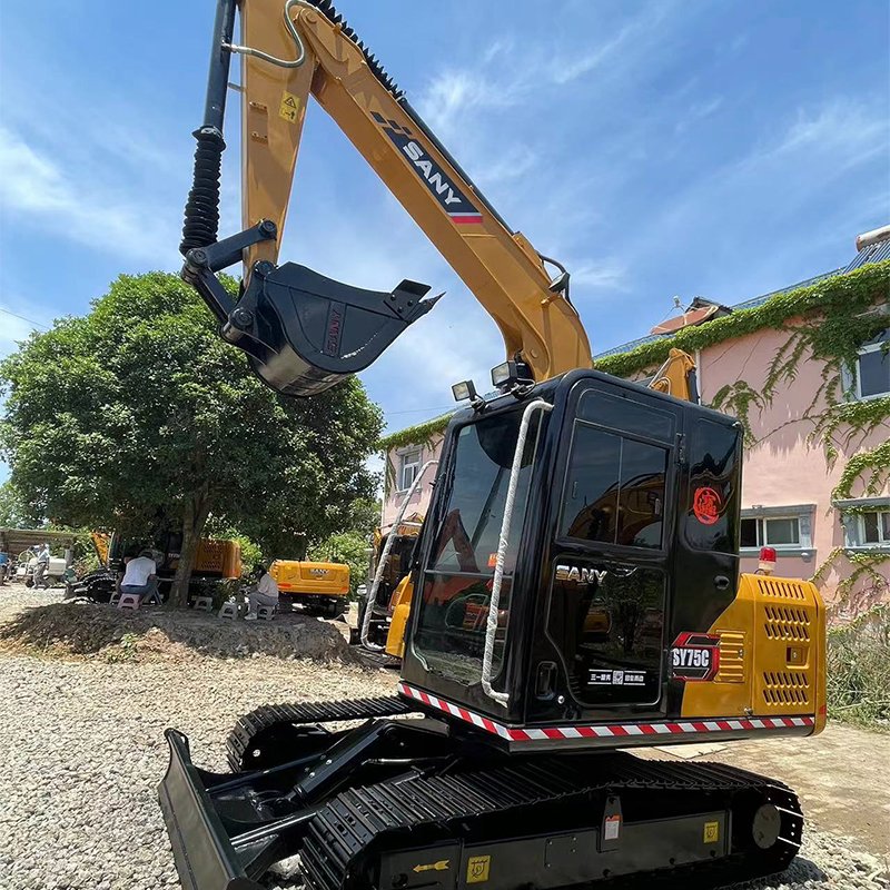 Second-hand Sany mini machinery hydraulic crawler excavadora backhoe 7ton used digger sany75second-hand machinery Farm excavator