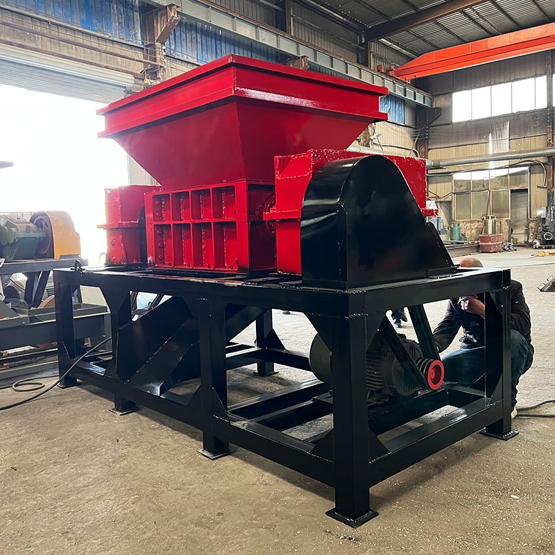 Double shaft tires shaft used tire recycling rubber tire shredder machine