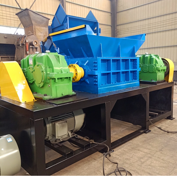 Double shaft tires shaft used tire recycling rubber tire shredder machine