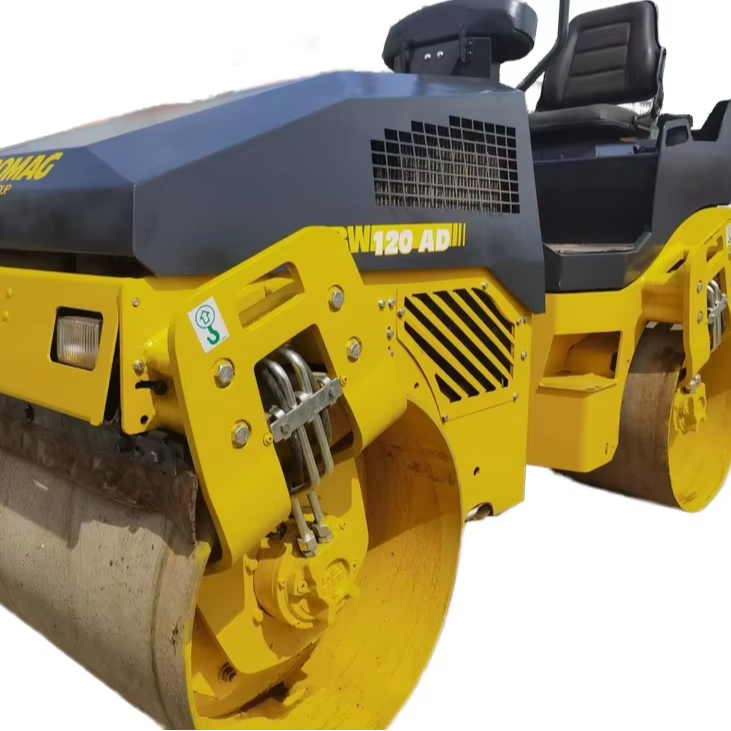 Hot Sale Used BOMAG BW120AD-4 BW120AD-5 Mini Road Roller 5 Ton 90% New 24.6kw New Kubota Engine Motor Low Price Construction
