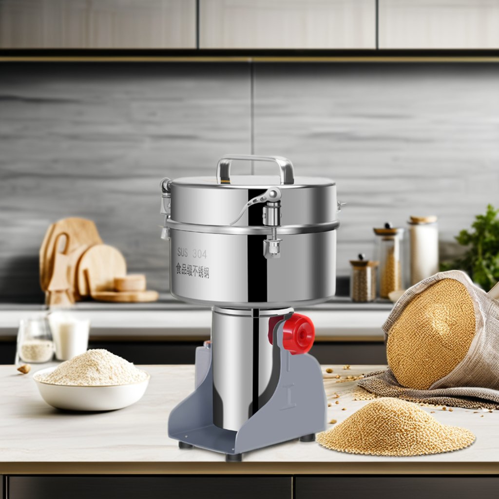 Multifunctional 3000g Electric Steel Flour Mill Machine Automatic Powder Grinder Coffee Wheat Corn-for Home Use