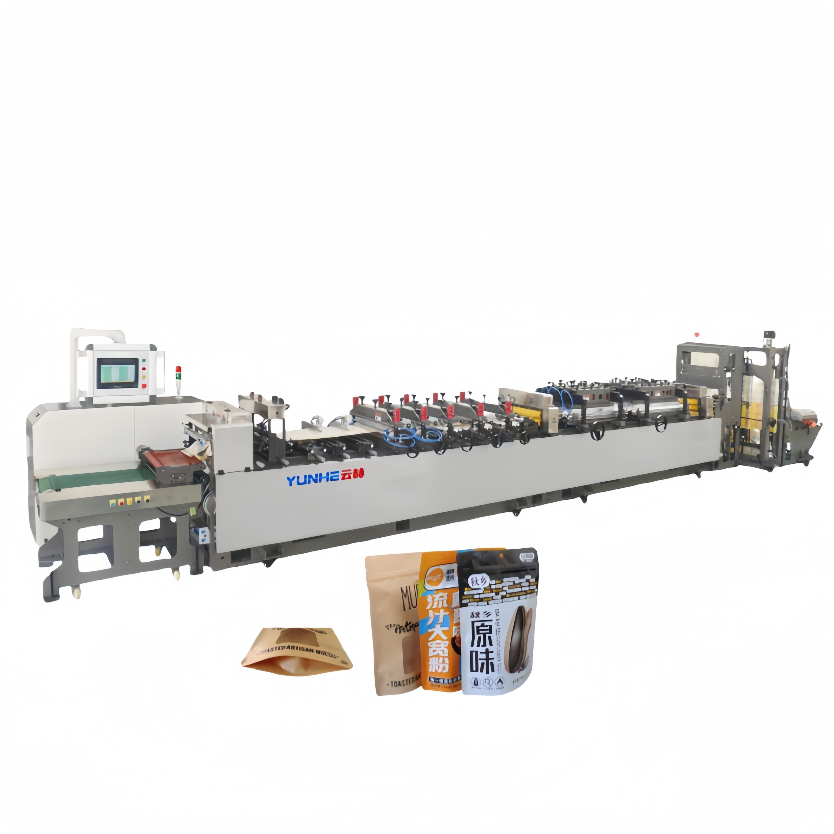 Automatic Snack Self Stand up Pouch Plastic Bag Box Making Machine Food Retail Industries Used Motor Engine Safety Manufacturing