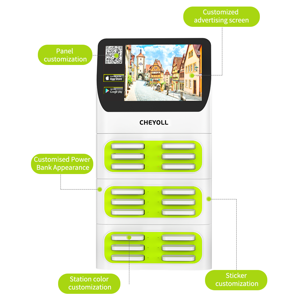2024 new tendency 5000mah advertising sharing pos power bank rental charging station used for coffee bar restaurant