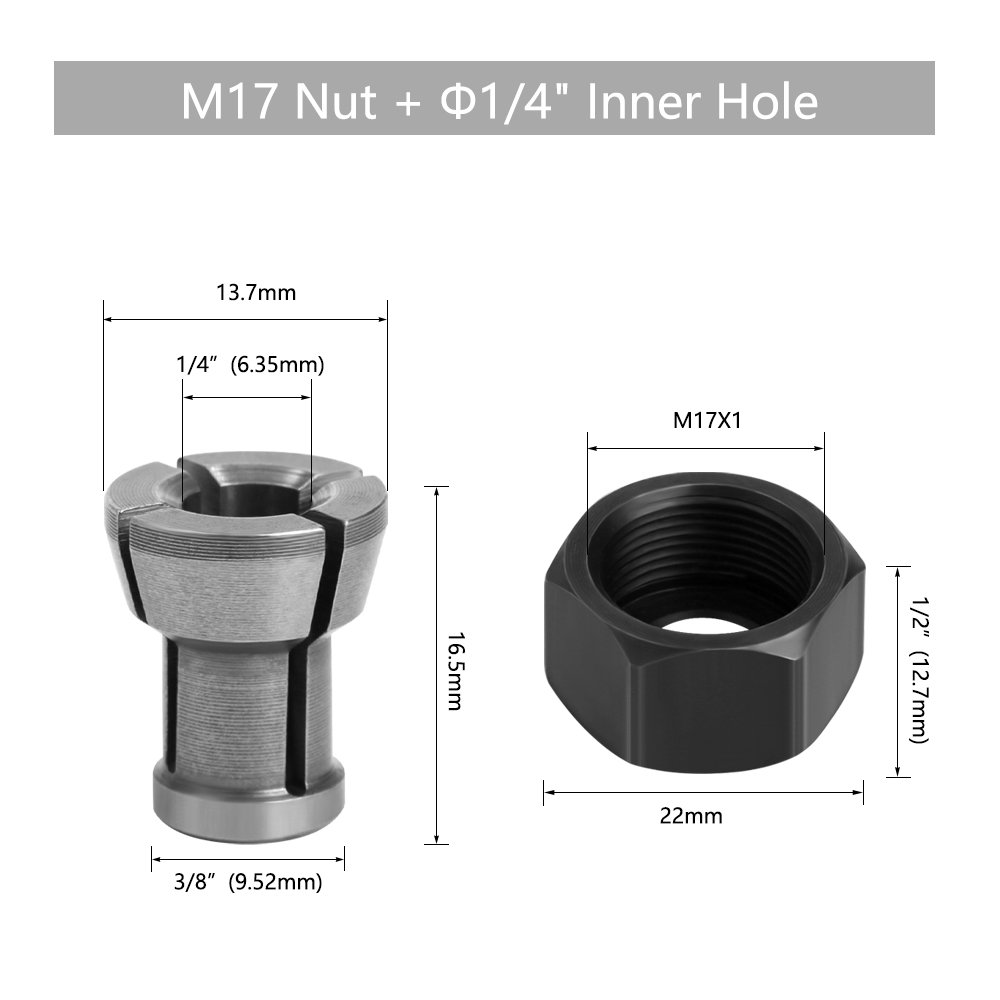 LAVIE Carving machine collet trimming machine woodworking accessories adapter ER clamp nut -C NUT COLLET