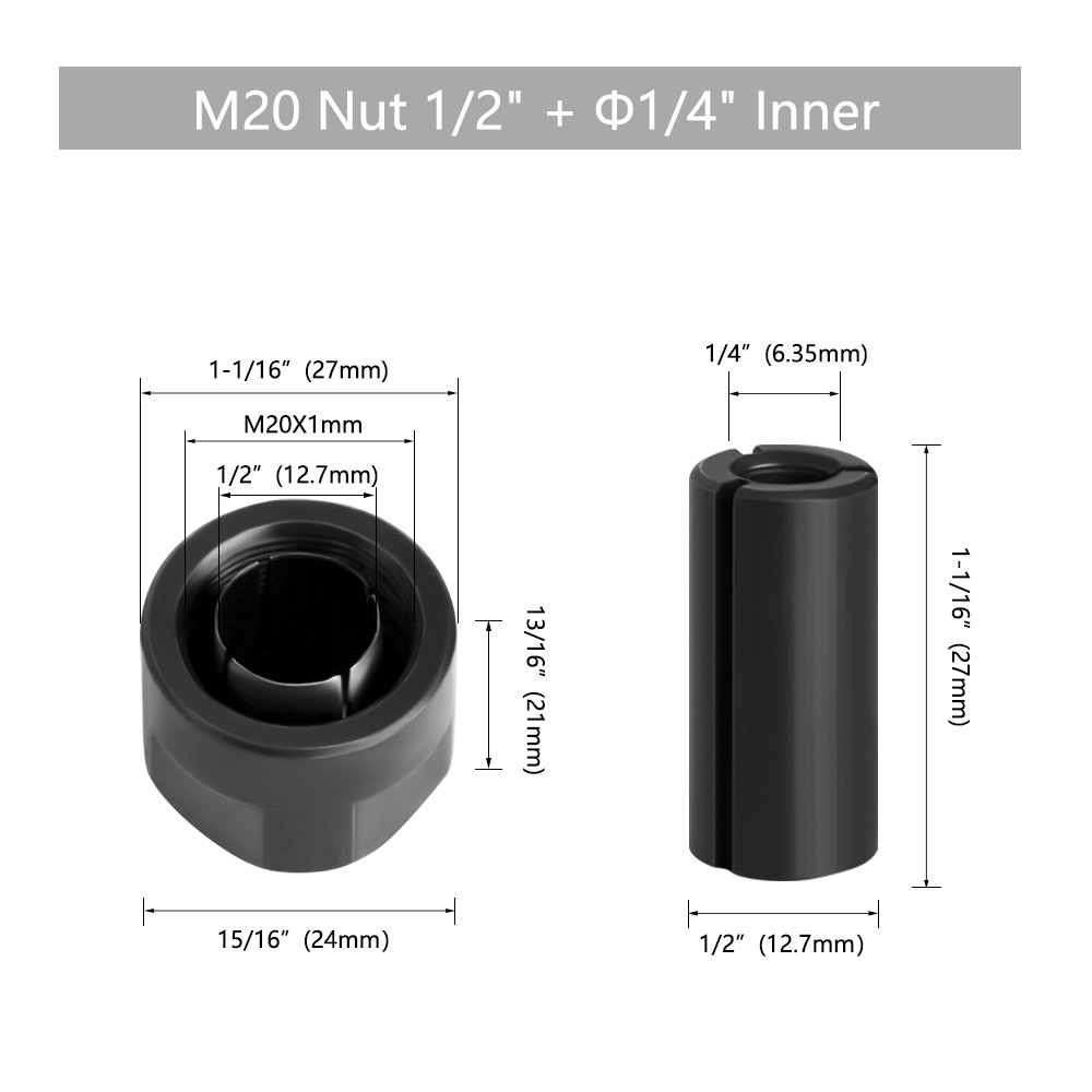 LAVIE Carving machine collet trimming machine woodworking accessories adapter ER clamp nut -C NUT COLLET