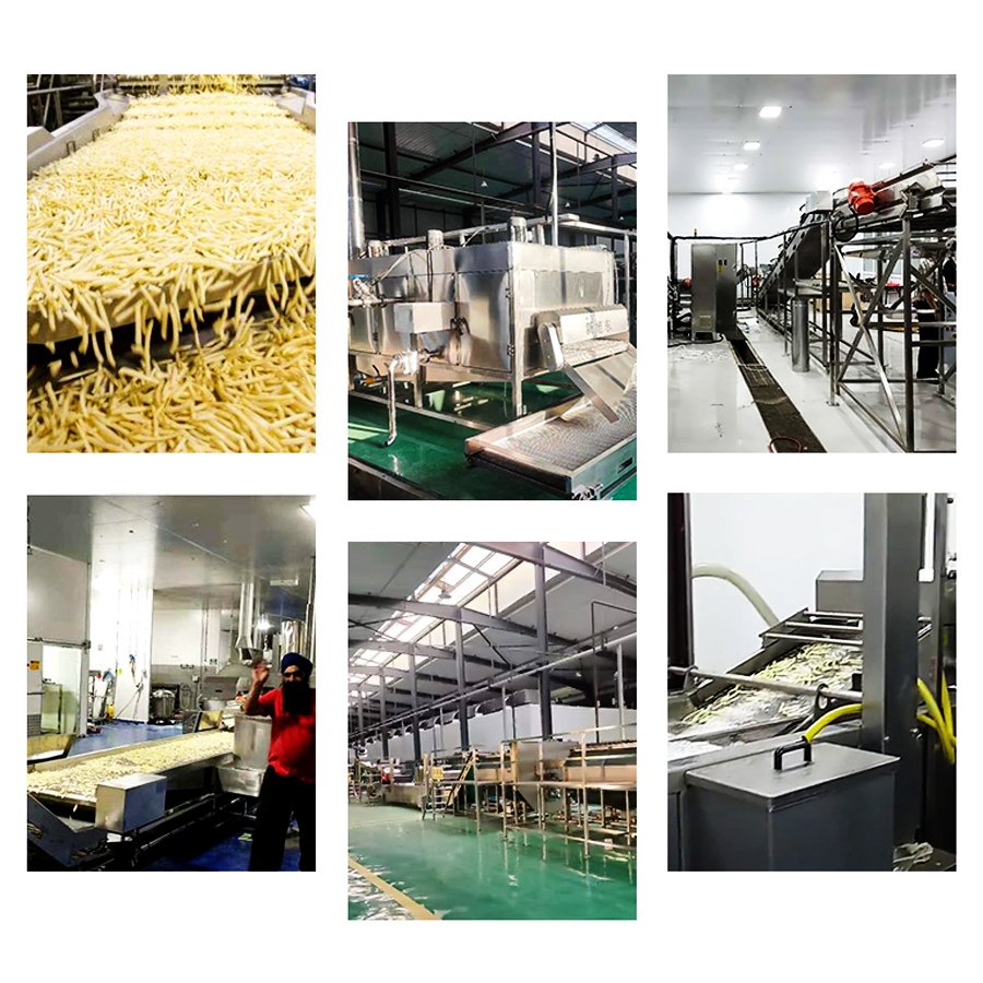 1000kg/h Fully Automatic Industrial Frozen French Fries Production Line Cassava Fresh Finger Potato Chips making machine
