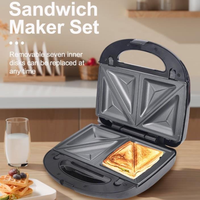 7 In 1Electric Waffles Maker Multifunctional Sandwich Pizza Doughnut Panini Machine 220v Non-Stick Kitchen Cooking Maker