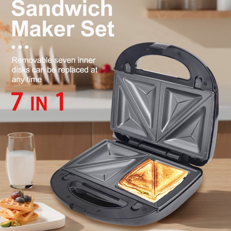 7 In 1Electric Waffles Maker Multifunctional Sandwich Pizza Doughnut Panini Machine 220v Non-Stick Kitchen Cooking Maker