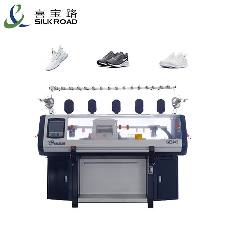 Multi-Inch Flyknit Racer Knitting Machine Three Systems Flat Jacquard Knitting Double Method New Used Manufacturing Plant