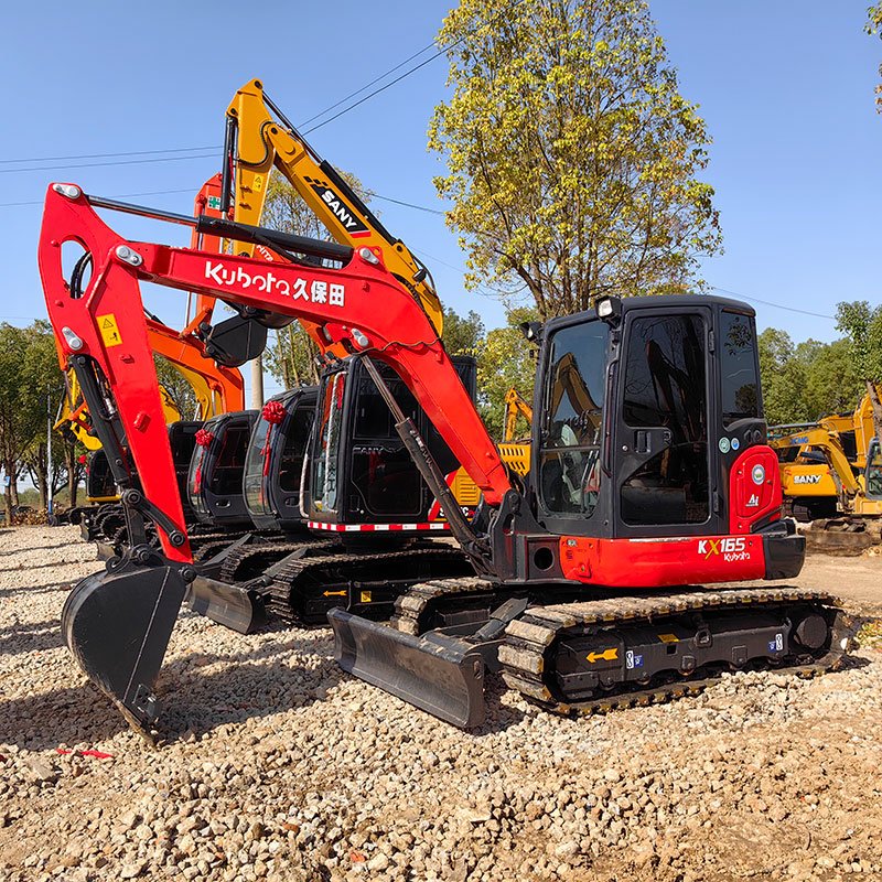 Japan mini used Kubota KX165 excavator second hand Kubota 165 small tracked crawler excavator earth moving digger excavadora