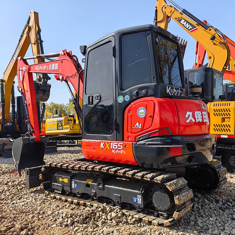 Japan mini used Kubota KX165 excavator second hand Kubota 165 small tracked crawler excavator earth moving digger excavadora