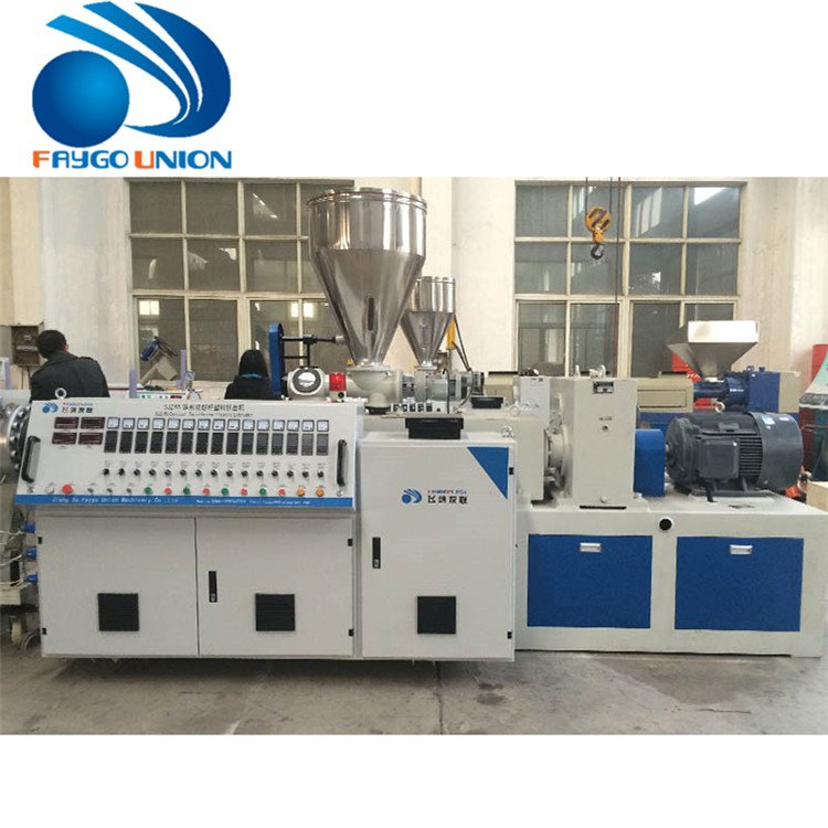 Faygo Union Twin Screw Extruder PVC PP PE PET Pipe Profile Making Machines