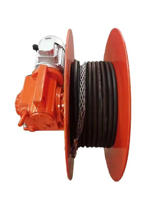 Large power strong strength crane motor coupling cable reel to control cable