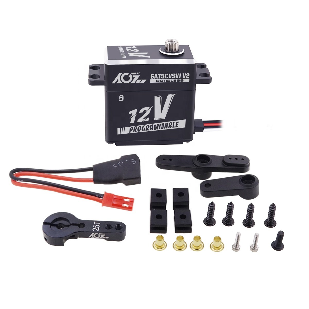 AGFRC SA75CVSW 3S Lipo 45KG 0.09Sec High Torque Metal Gear Programmable Coreless Motor 360 Degree Smart Servo Digital for RC Car