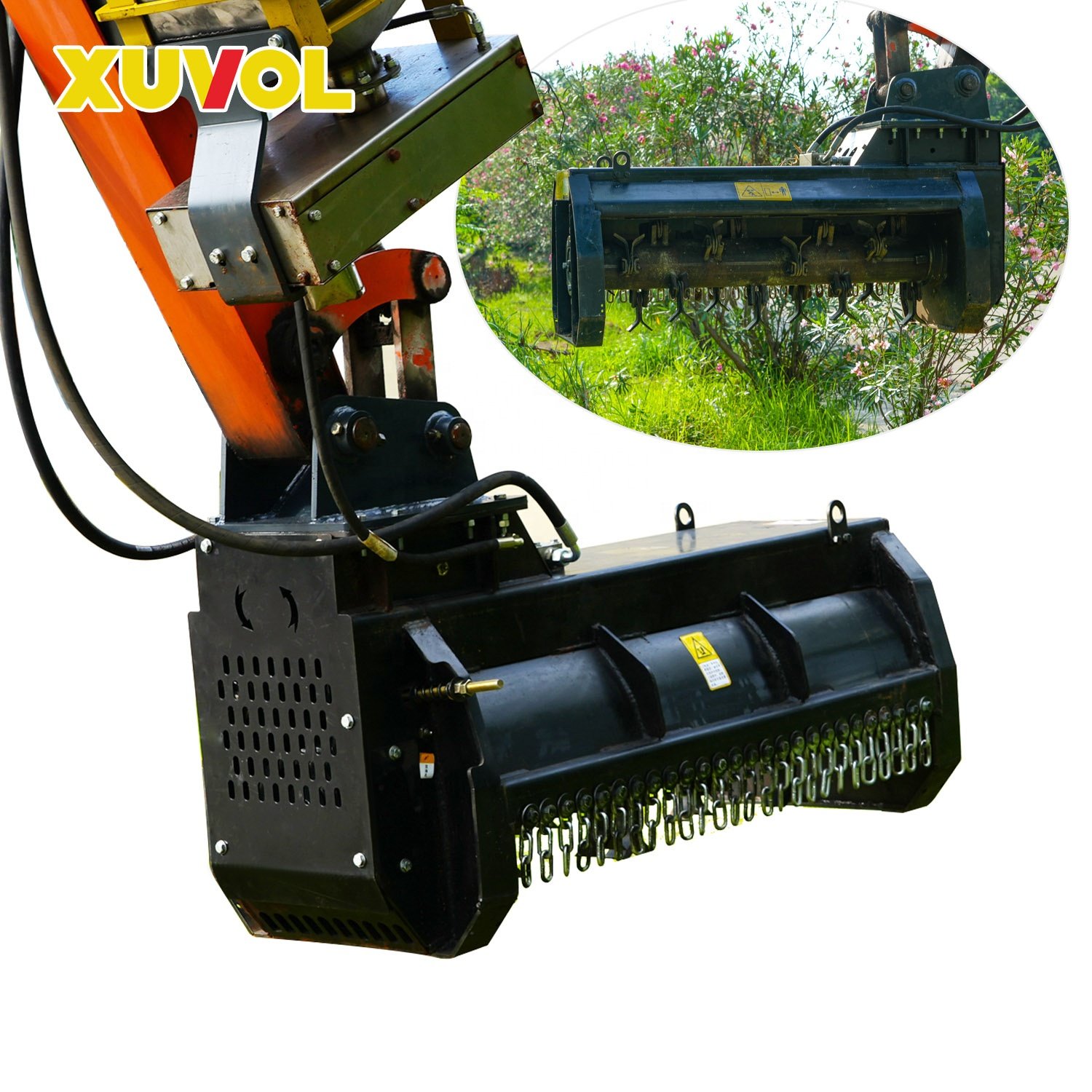 XUVOL XVJ-100CJ Forestry Machinery Factory Customized Hydraulic Brake 7-8 Ton Excavator Grass Cutting Mower Forest Mulcher