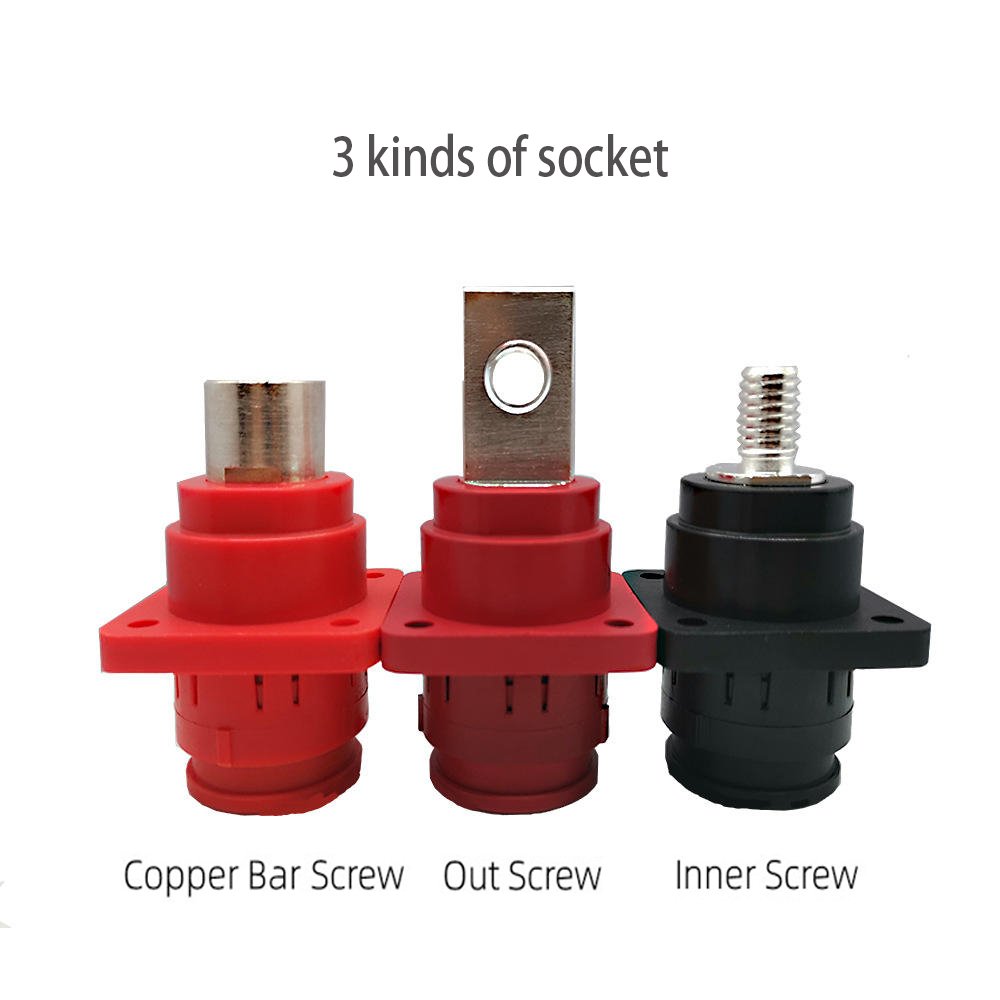 6mm/8mm/12mm 200A/150A/120A Male Female HVIL HV High Voltage Connector 250A/300A/350A 1 Pin EV Energy Storage Battery Connector