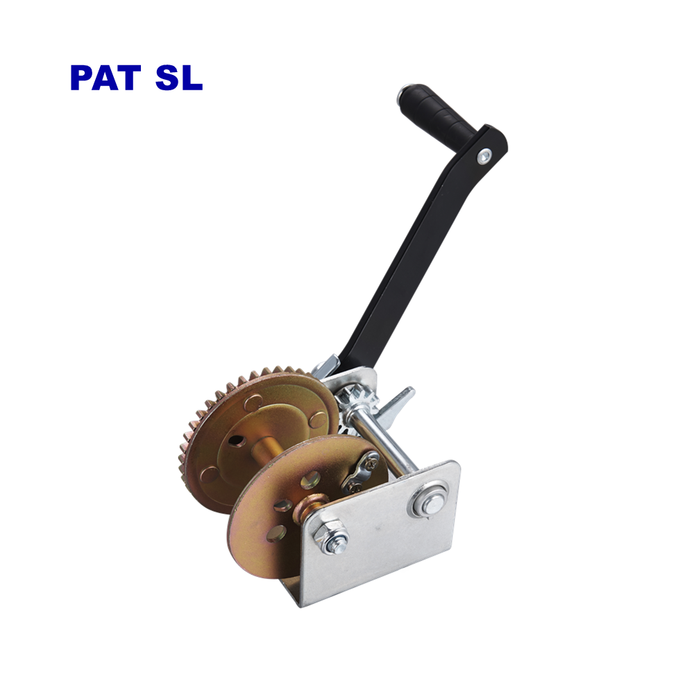 High Quality Mini Manual Portable 1 way Hand Winch 800LB Hand Crank Small Winch with Wire Rope with Color Zinc Plated Gear