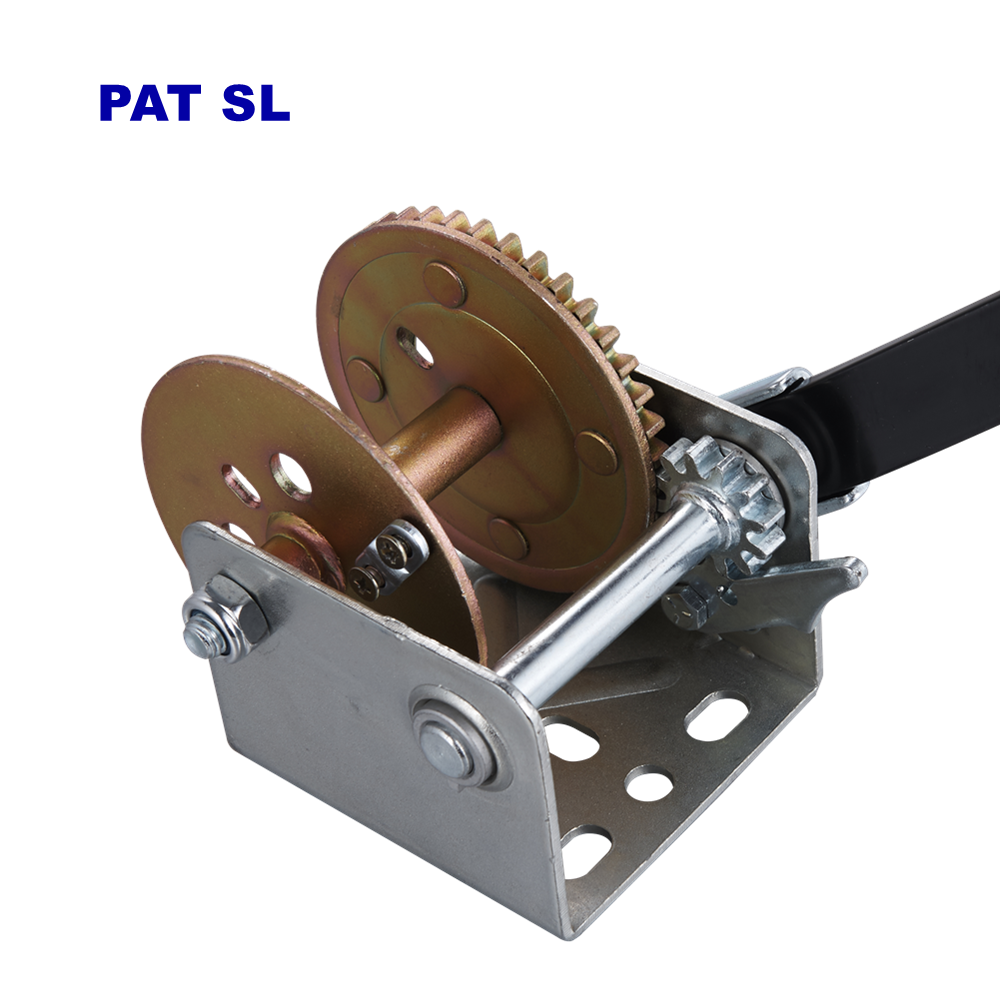 High Quality Mini Manual Portable 1 way Hand Winch 800LB Hand Crank Small Winch with Wire Rope with Color Zinc Plated Gear