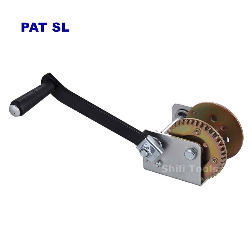 High Quality Mini Manual Portable 1 way Hand Winch 800LB Hand Crank Small Winch with Wire Rope with Color Zinc Plated Gear