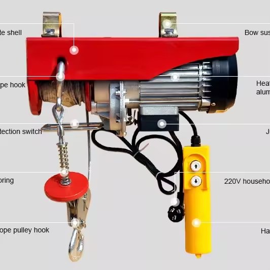 Multifunction mini wire rope hois wire rope small winch PA1000 Electric Hoist