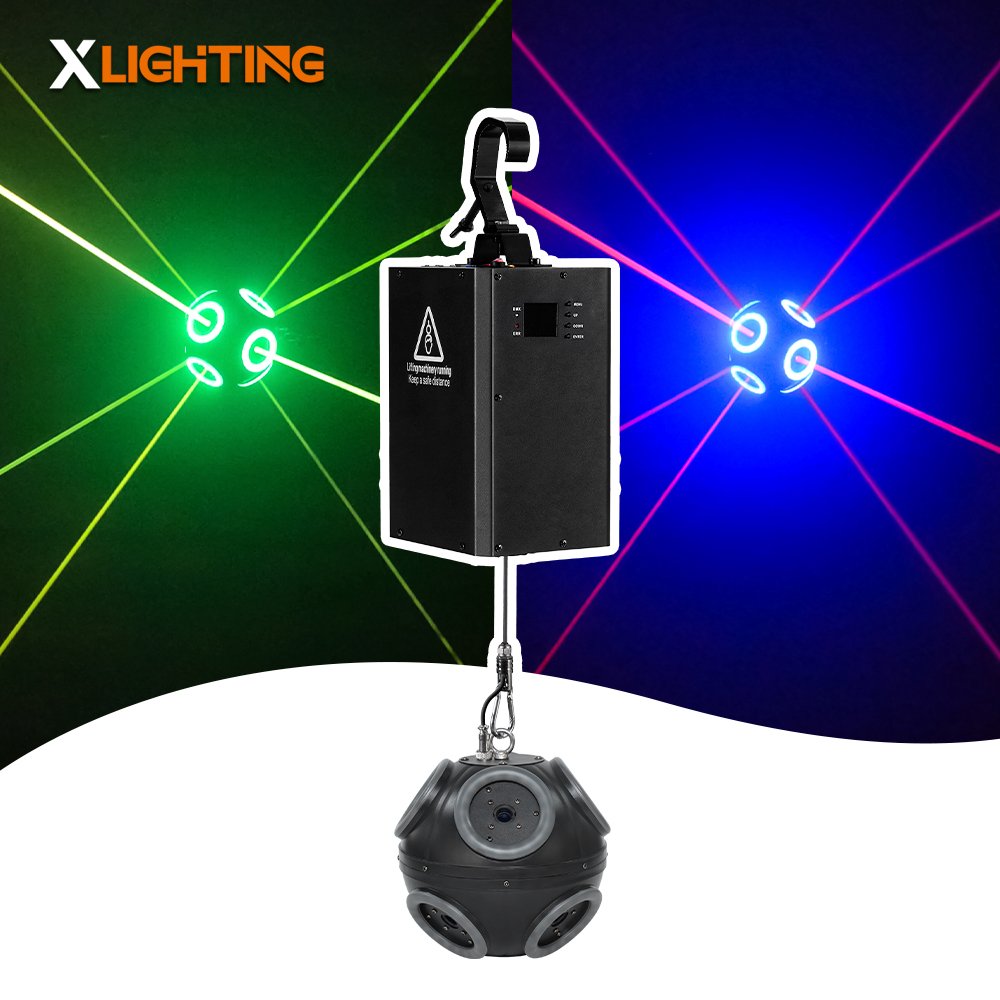 Kinetic laser football light with laser 260W RGB Dmx winch lifting system ball lights for dj disco club ktv party stage lighting
