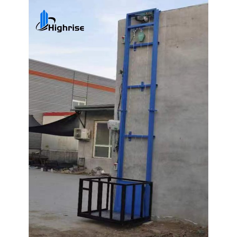 2-10 tons Customized Warehouse Vertical Hydraulic Freight Elevator Guide Rail Cargo Lift with Net